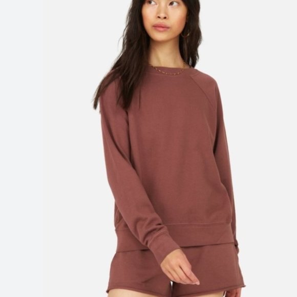 Mate The Label Organic Terry Raglan Sweatshirt Plum - Picture 1 of 8